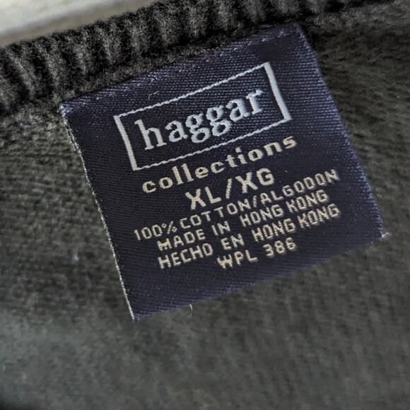 Haggar Black and White Windowpane Plaid Sweater Vest sz XL - Picture 6 of 6